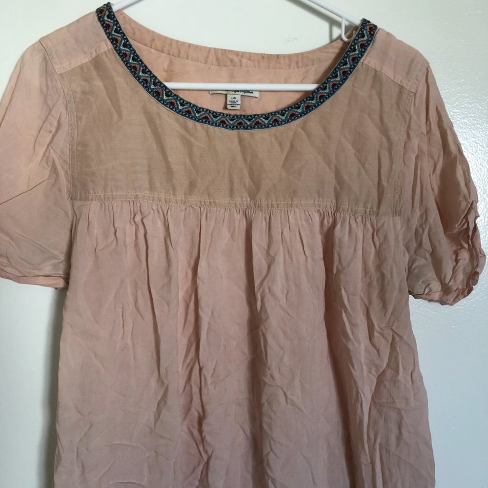 American Eagle Outfitters Pink Babydoll Top Size L